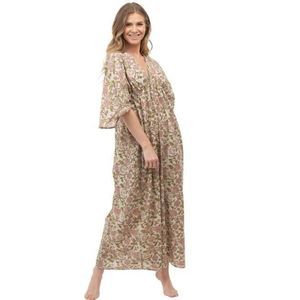 Floral Maxi Dress - Pink and Green